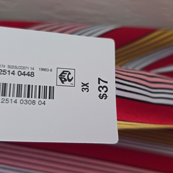 LIZ CLAIBORNE WOMEN'S PLUS SIZE RED STRIPED SHORT SLEEVES SUMMER TOP SIZE 3X - Picture 7 of 16